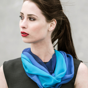 Chiffon Schal für Damen in Blau und Türkis 