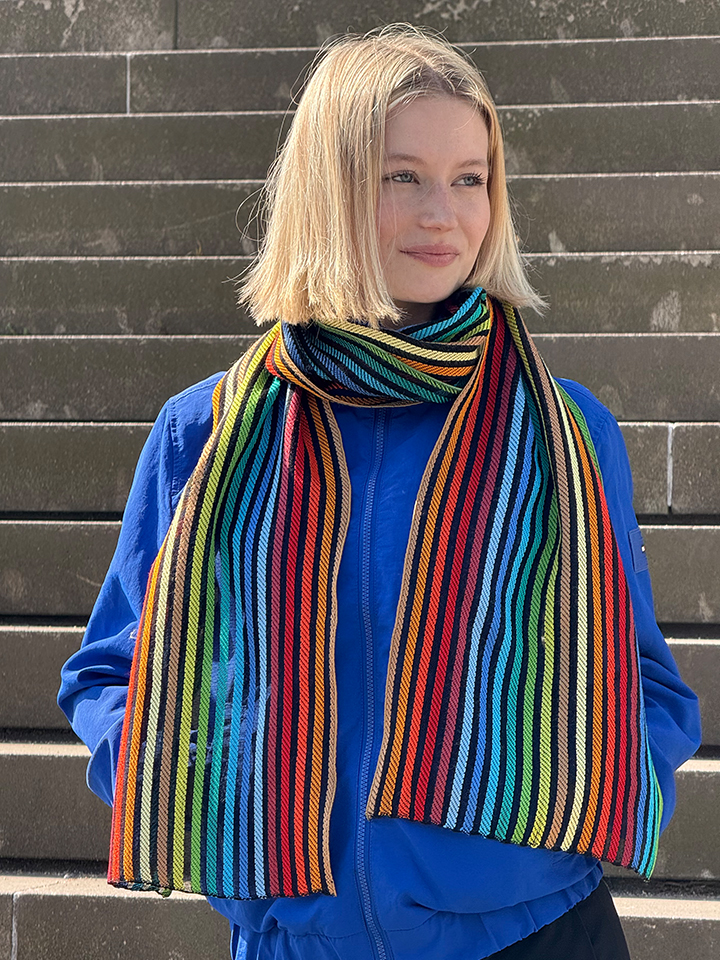 Rainbow Scarf Made of Lightweight Silk